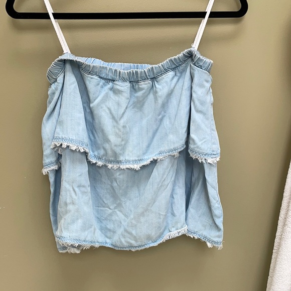 Chambray strapless tiered top by cloth & stone - Picture 2 of 3